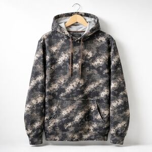 Mountain Ridge Camo Hoodie | Men’s Medium Fleece Lined Pullover Sweatshirt